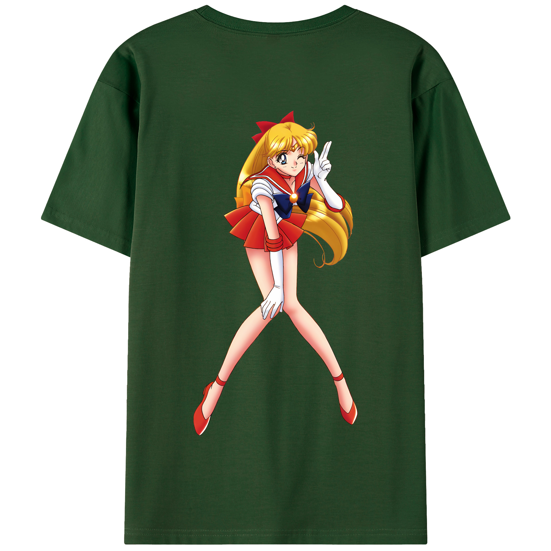 （画像用） 美少女戦士セーラームーン 愛野 美奈子 あいの みなこ Sailor Moon Aino Minako 綿100％半袖Tシャツ（背面プリント）